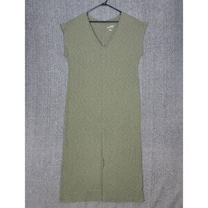 Universal Thread T-Shirt Dress Womens Large Olive Green Cap Sleeve Maxi
